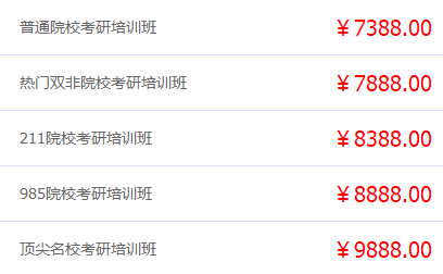 考研培训班价格介绍